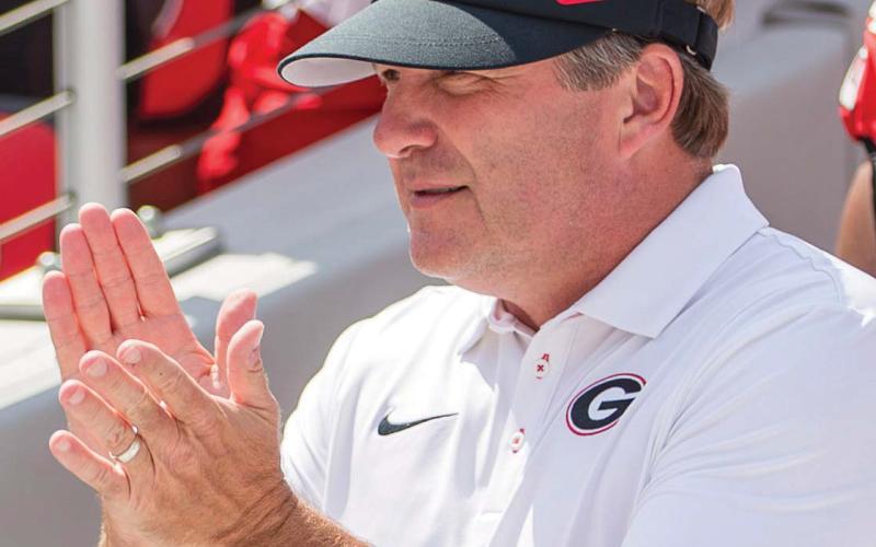 UGA head coach Kirby Smart became the winningest coach in NCAA history for his first 10 years on the job. SKYLA MORRIS/Staff