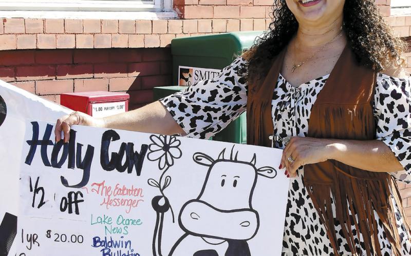 Smith Communications ad sales representative Maria Maddox got into the Dairy Festival spirit.