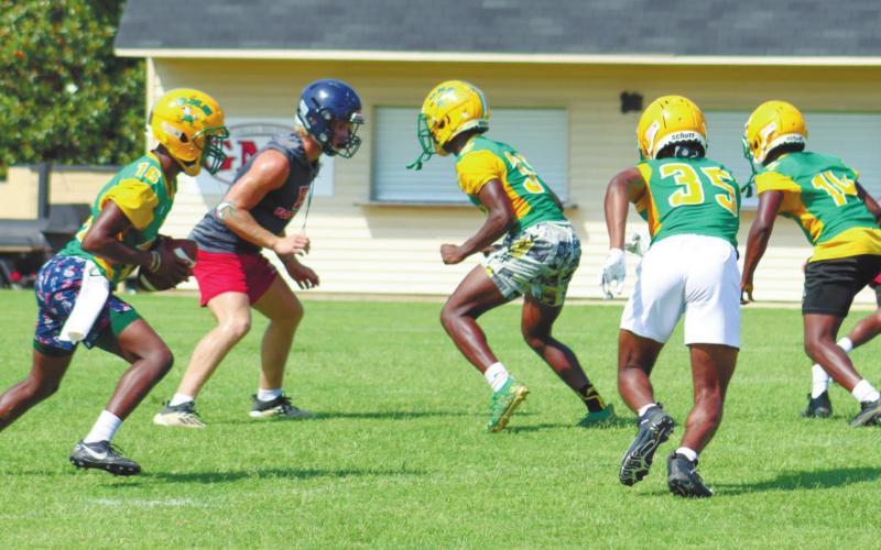 Seth Boyer during a drill at a 7-on-7 camp last week. ARELLA CASH/Staff