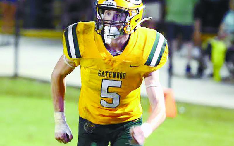 Blake Callaway scored the fifth-and-final touchdown for Gatewood last Friday in a 35-27 win over the CFCA Lancers. IAN TOCHER/File photo