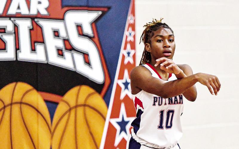 Putnam County freshman Journey Waller (10) scored a team-high 19 points in the loss to Thomson this past Saturday