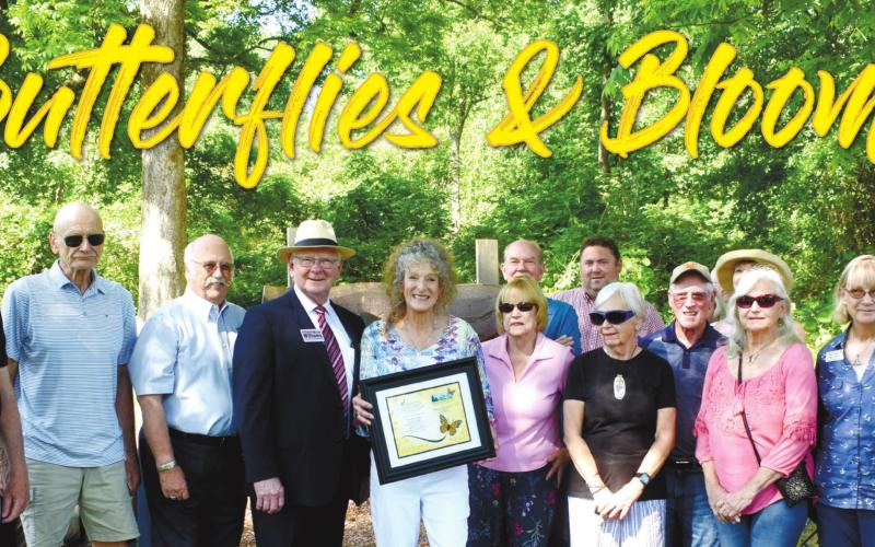 Volunteers and supporters from across Georgia celebrate the 2021 MAG &amp;amp; Environmental Education Alliance of Georgia Habitat award. BAILEY BALLARD/Staff ion Alliance of