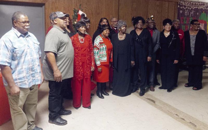 For the first time in five years, American Legion Post 583 held its annual Christmas Ball Dec. 16 in Eatonton. Commander Carl Andrews (second from left) and President Helen Nelson (third from right) invited members from Post 246 Columbus and Post 523 Milledgeville to also attend. CONTRIBUTED