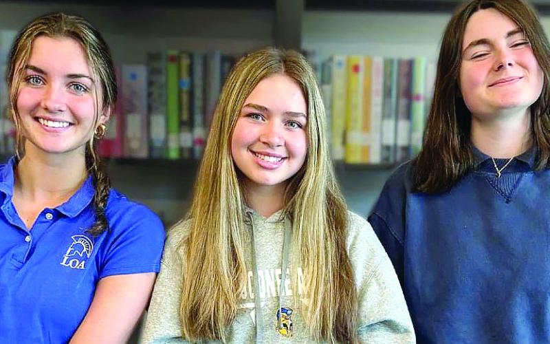 Laws of Life Lake Oconee Academy winners Sydney Pattison, Jessica White and Riley Carr. CONTRIBUTED