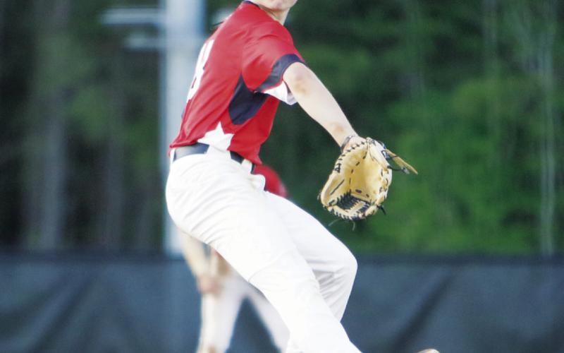 Junior Wade Johnston pitched three scoreless innings last week against Locust Grove and got the win on the mound. LANCE MCCURLEY/Staff