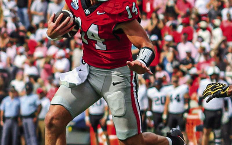 Georgia quarterback Gunner Stockton will face the Crimson Tide for the third time Saturday, but for the first time in Tuscaloosa. TREY NORRIS/Staff