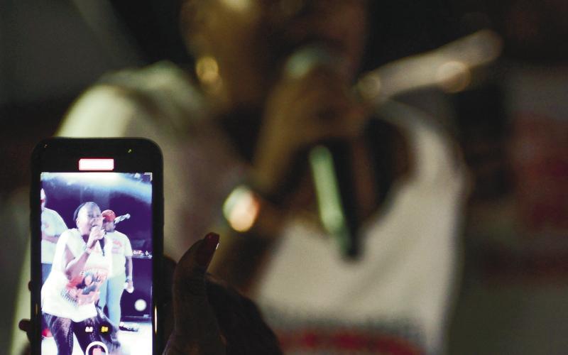 Dozens of fans had their cell phones out and recording West Love as she kept the good times going into the night.