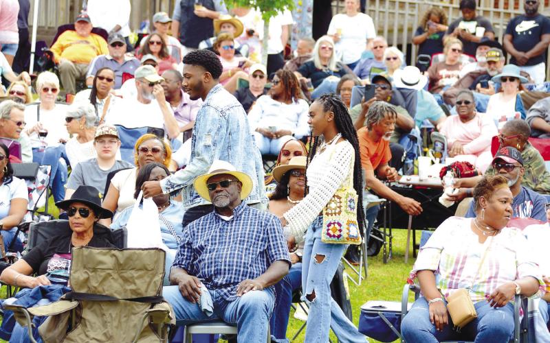 A diverse crowd of young and not-so-young filled the lawn in front of City Center Stage May 6, during the 2nd annual “Peg Leg” Howell BBQ and Blues Festival.