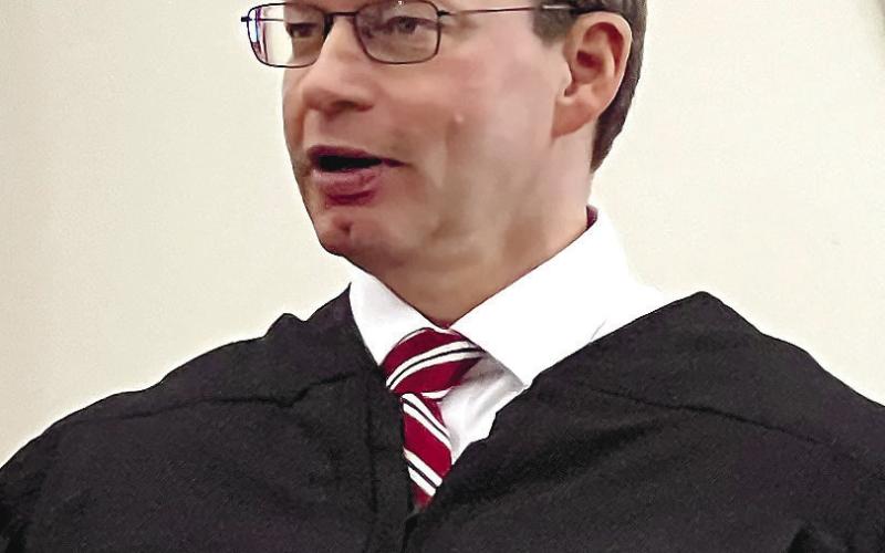 Judge Stephen Bradley gave closing remarks at the PAC graduation event.