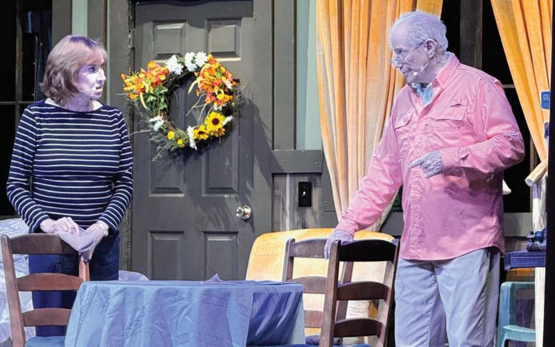 Sarah Daly Weir and Bill Dudley, as Ethel and Norman Thayer, ably anchored the entire “On Golden Pond” cast Friday night at The Plaza Arts Center in Eatonton. GORDON COLUMBINE/Staff