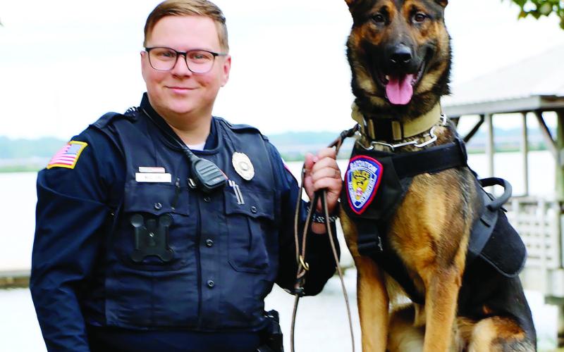 Eatonton Police Department officer and K9 handler Jeremy McClure and K9 Tik are ready to serve their community. CONTRIBUTED