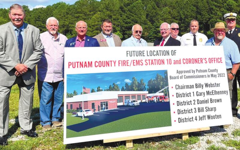 County and state officials gather at the site of Putnam’s new fire/EMS station and coroner’s office. CONTRIBUTED