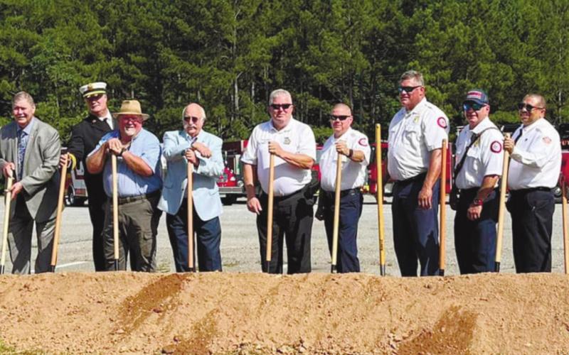 Shovels stand ready for the ceremony to begin construction on the new county facility. CONTRIBUTED