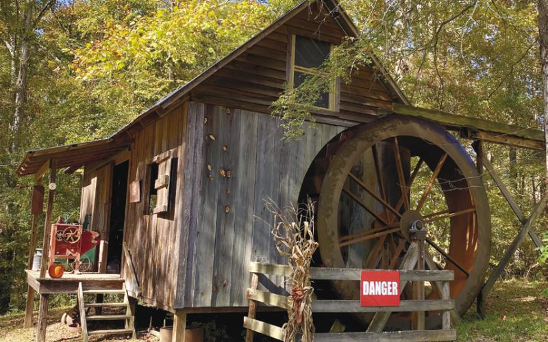 The working watermill, which powers various farm equipment, like the corn sheller. EMME CLAUSE/Staff