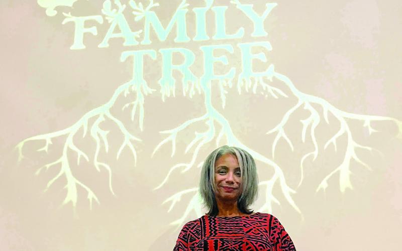 Filmmaker Jennifer MacArthur answered audience questions after screening her “Family Tree” at The Plaza late last month. IAN TOCHER/Staff