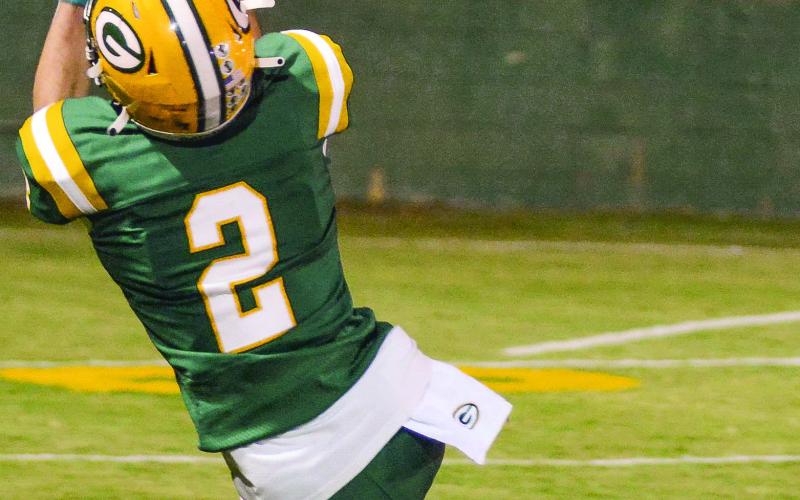 Gatewood’s Ben Brannen made a tough, athletic, over-the-shoulder catch in the opening quarter to help set up the Gators’ first score of the game. IAN TOCHER/Staff