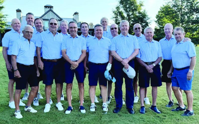 Team Joyner members are front row from left, John Bonno, Carlton Curtis, Bill McCleave, Edwin Bennett, Mike Baur, Gene Vassey, Glenn Hunter; middle row from left, Mike Shpak, Bob Martin, Ben Exley, Steve Beahm, Russ Clark, Bill Heil, Tim Joyner (Captain); back row from left, Tom Clement Jr., Rob Loganchuck. (CONTRIBUTED)