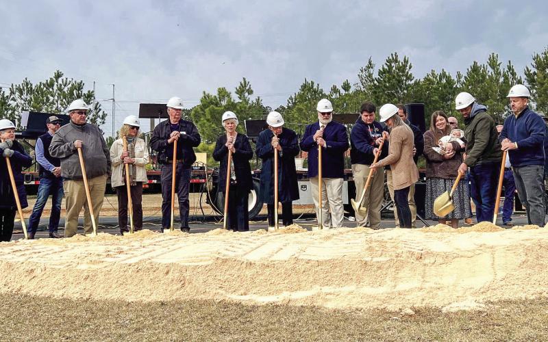A large group of parishioners and church officials participated Sunday in a groundbreaking ceremony for construction to double the size of Lakeside Baptist Church alongside Hwy. 441 in southern Putnam County. IAN TOCHER/Staff