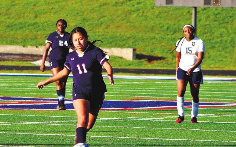 Ana Barranco advances the ball up the pitch. ARELLA CASH/Staff