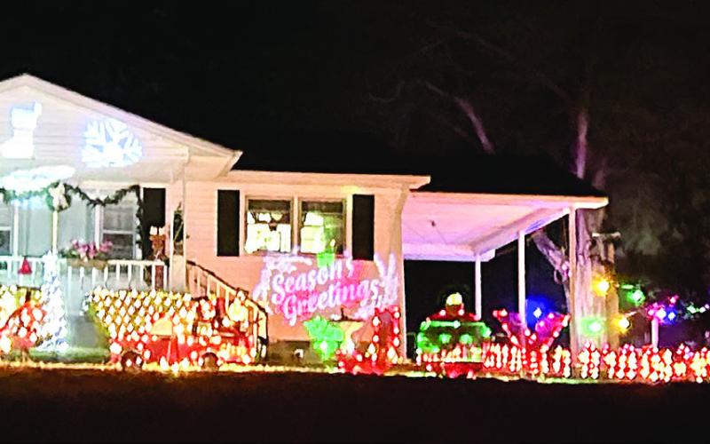 Donna, Lex, and Ryan Waters placed second in the residential contest.  CONTRIBUTED