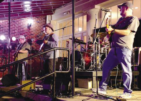 Members of Fall Line Rambler enjoyed the most stage time at The Plaza’s Homegrown Talent concert last Saturday night, playing a full set of their own, plus bookend sets at the beginning and end of the show. IAN TOCHER/Staff
