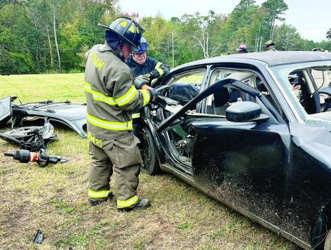 Six vehicles destined for destruction were donated by Hubert’s Mechanical &amp; Wrecker Service, Charlie’s Wrecker Service, and Taylor’s Wrecker Service. CONTRIBUTED