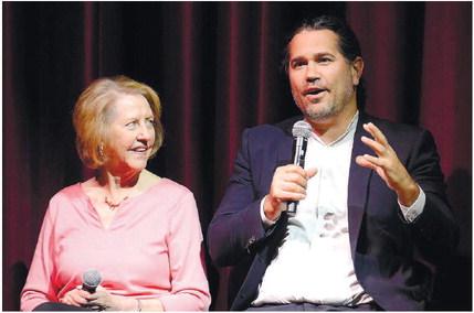 Lisa Thomas-Conner and filmmaker Jesse Stephen Freeman answered questions from the audience following last Thursday’s screening of “Steffen Thomas: Rock &amp; Chisel,” at The Plaza Arts Center. IAN TOCHER/ Staff