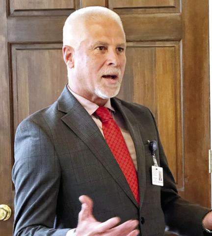 Recently installed Putnam General Hospital CEO Todd Goss addressed EPTAH representatives meeting at the Eatonton-Putnam Chamber of Commerce in downtown Eatonton last Wednesday. IAN TOCHER/Staff