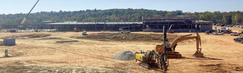 Work is well underway on the expansive Ralin Construction site behind Putnam County Middle School alongside Hwy. 16 heading east out of Eatonton. IAN TOCHER/Staff
