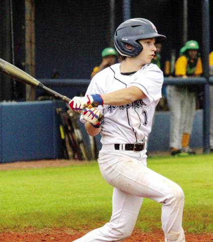 Sophomore outfielder Wyatt Sims (1) had a pair of RBIs in a 19-4 win for Putnam County over Glenn Hills in the second game of a doubleheader last Wednesday. TREY NORRIS/Staff
