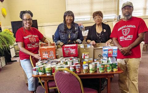 Putnam County’s Texas A.M.E. Church (286 Texas Rd., Eatonton) recently provided canned goods and other food to serve and support local seniors in need. Among those helping to organize the food drive were (l-r) Patricia J. Bailey, Shirley Ford Farley, Louise Richardson, and Eldred Bailey. CONTRIBUTED