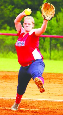 Kaydence Hodges in the circle versus Lamar County. ARELLA CASH/Staff