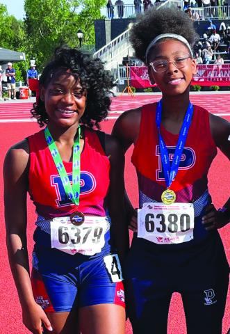 Faith Watkins (left) and Aubree Butts (right) were the only Putnam County girls track and field athletes to qualify for the GHSA Class A Division I state meet. CONTRIBUTED
