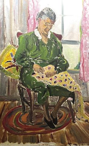 An oil painting by Flannery O’Connor of an unidentified woman featured in Andalusia’s gallery. CONTRIBUTED