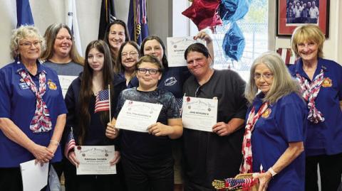 Members of Girl Scout Troop 60516 were joined by a young man from Boy Scout Pack 34 at the VFW event last weekend in Eatonton. CONTRIBUTED