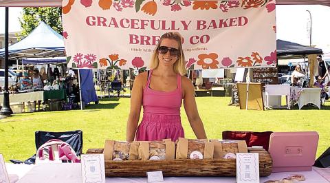 Grace Caricofe, owner of Gracefully Baked Co., is in her second year selling sourdough products as a Lake Oconee Farmer’s Market vendor. She credits the market for helping her business’s rapid success. SKYLA MORRIS/Staff