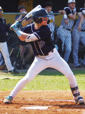 Putnam County’s Gates Lanzarone stands in the batter’s box last season during a first-round playoff game against Worth County. LANCE MCCURLEY/Staff