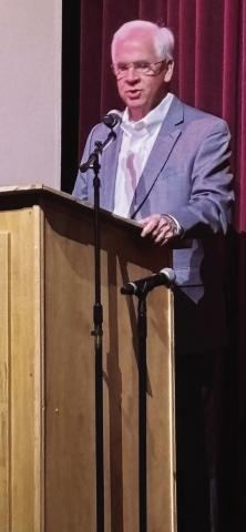 From The Plaza stage, Arch Smith described the rich history of Rock Eagle and its onsite 4-H Center in Putnam County. CONTRIBUTED