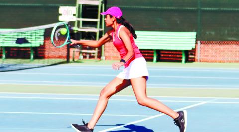 Freshman player Vidhi Raiyini looks to be a force in girls’ tennis at Putnam High for years to come. ARELLA CASH/Staff