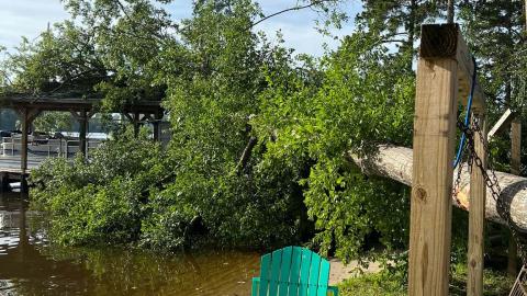 Storm damage near Crooked Creek on Lake Sinclair. Joe Gregg/Facebook