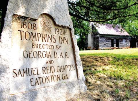 The Tompkins Inn, once a major way station approximately halfway between Milledgeville and Athens, represented the oldest structure on Saturday’s Eatonton Expedition, presented by the Georgia Trust for Historic Preservation. (IAN TOCHER/Staff)
