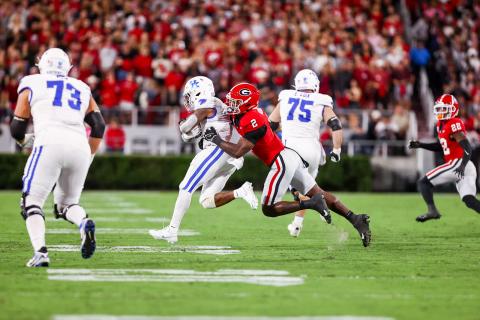 Georgia inside linebacker Smael Mondon Jr. (2) during Georgia’s game against Kentucky on Dooley Field at Sanford Stadium in Athens, Ga., on Saturday, Oct. 7, 2023. (Tony Walsh/UGAAA)