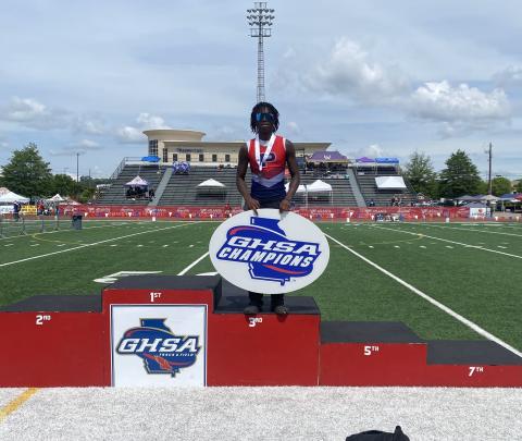 Putnam County junior Bill Waters sets placed third in the high jump at the Class A Division I state meet. CONTRIBUTED