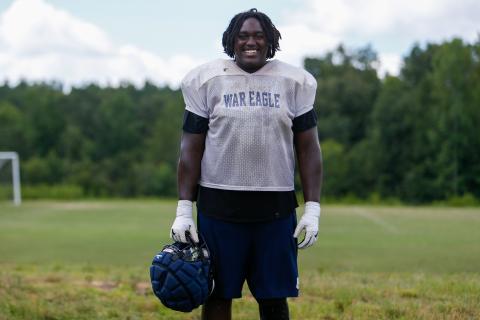 Putnam County senior Johnny Bishop will anchor the offensive line this season. LANCE MCCURLEY/Staff