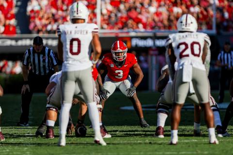 Georgia's defense will need the help of middle linebacker CJ Allen (3) to contain Mississippi State's offensive attack. COURTESY OF UGA ATHLETICS