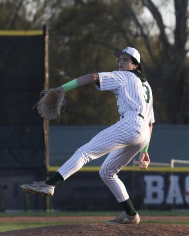Gatewood sophomore Ben Pearson pitched five innings against region rival Brentwood and allowed just two hits and three runs while striking out six Eagles in a 10-3 win for the Gators. TREY NORRIS/Staff