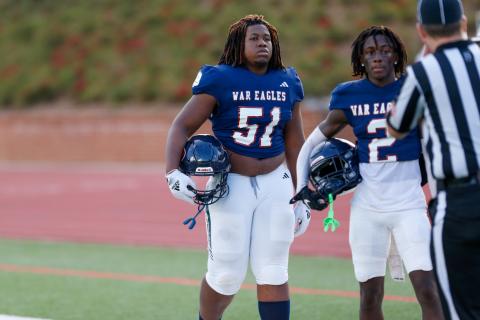 Putnam County junior defensive lineman Jay Nelson (51) has recently seen his recruitment blow up, with several schools extending offers. LANCE MCCURLEY/Staff