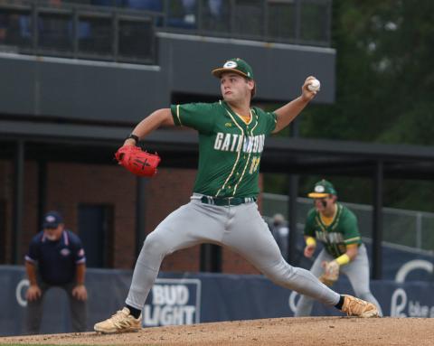 Lawson Moore threw a complete-game no-hitter in Gatewood’s decisive 7-0 victory in Game 2 of the GIAA state championship series last Friday afternoon at J.I. Clements Stadium in Statesboro. TREY NORRIS/Staff