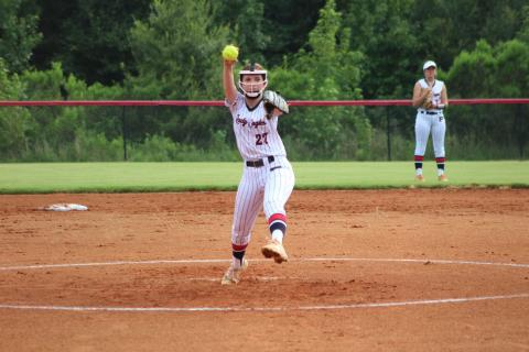 Abigail Roberts prepares to deliver a pitch from the circle during a recent game. KIM CASH/Contributed