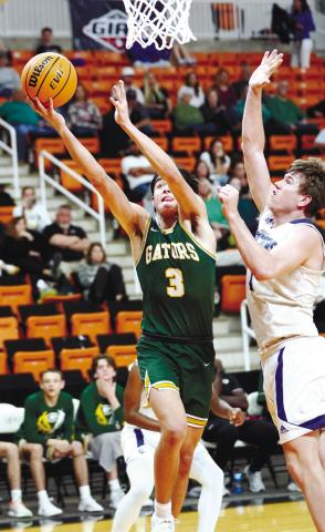 Gatewood junior Blake Callaway (3) goes up for a layup. DR. BOB BETZEL/Contributed